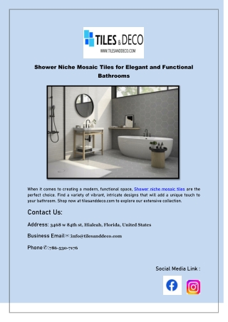 Shower Niche Mosaic Tiles for Elegant and Functional Bathrooms