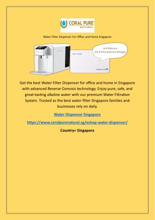 Alkaline Water Dispenser Machine Singapore