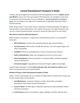 Laravel Development Company in Noida-Askzenix