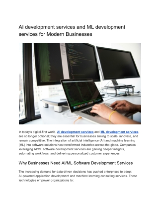 AI development services and ML development services