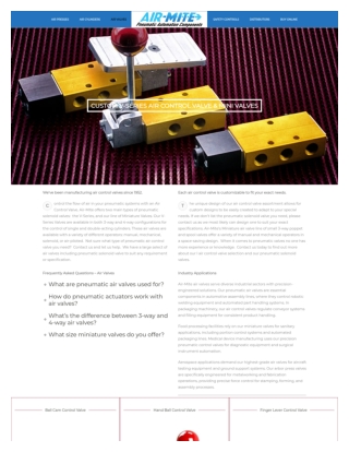 Pneumatic Flow Control Valve