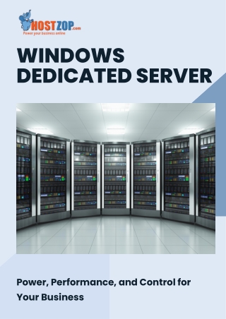 Windows Dedicated Server: Power, Performance and Full Control.