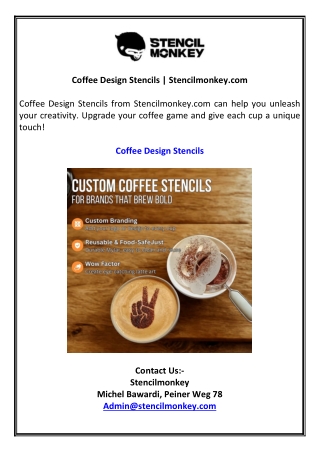 Coffee Design Stencils | Stencilmonkey.com