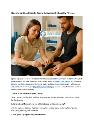 Questions About Sports Taping Answered by Langley Physios