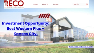 Investment Opportunity Best Western Plus – Kansas City