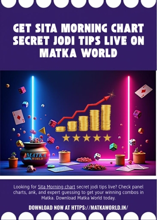Get Sita Morning Chart Secret Jodi Tips Live On Matka World