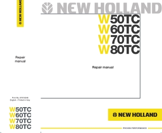 NEW HOLLAND W60TC COMPACT WHEEL LOADER Service Repair Manual Instant Download