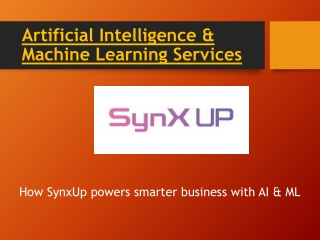 Artificial Intelligence and Machine Learning Services