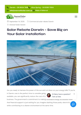 Solar Rebate Darwin – Save Big on Your Solar Installation