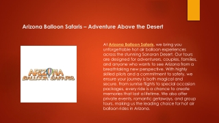 Arizona Balloon Safaris – Adventure Above the Desert
