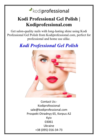 Kodi Professional Gel Polish | Kodiprofessional.com