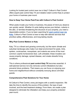 COLRBURN'S PEST CONTROL