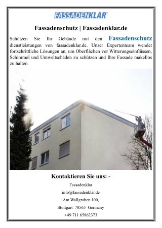 Fassadenschutz  Fassadenklar.de
