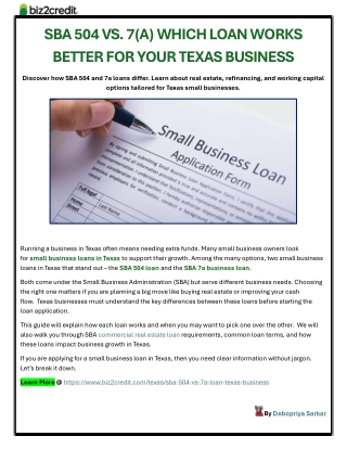 SBA 504 vs. 7(a) Which Loan Works Better for Your Texas Business