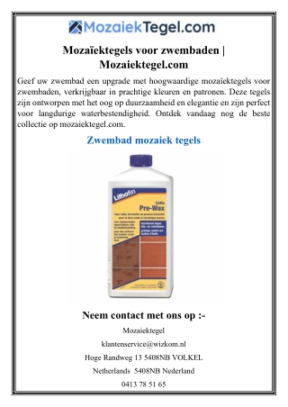 Mozaïektegels voor zwembaden  Mozaiektegel