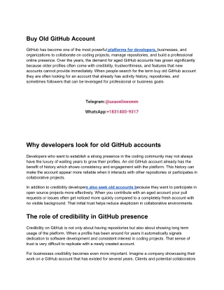 Legit Platforms to Buy Old Github Account