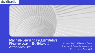 ML in Quantitaive Finance Exhibitors List