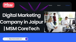 Digital Marketing Company in Jaipur  MSM CoreTech
