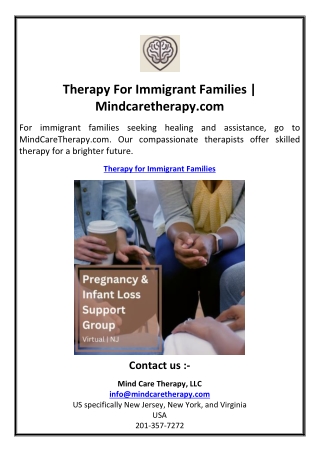 Therapy For Immigrant Families  Mindcaretherapy.com