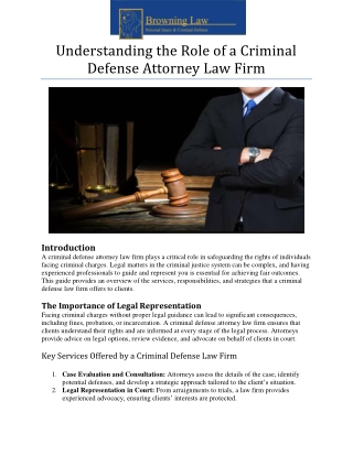 understanding the role of a criminal defense attorney law firm