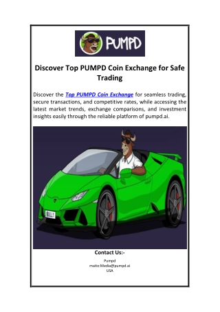 Discover Top PUMPD Coin Exchange for Safe Trading