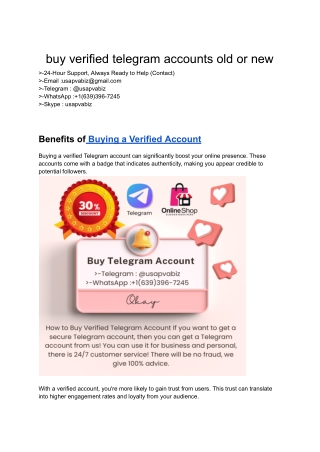 buy verified telegram accounts old or new