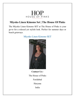 Miyoko Linen Kimono Set | The House Of Pinks