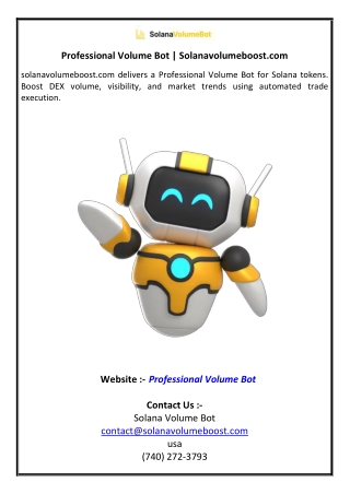 Professional Volume Bot Solanavolumeboostcom