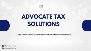 Trusted Tax Settlement Services | Advocate Tax Solutions