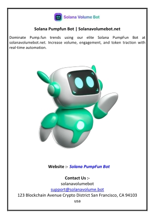 Solana Pumpfun Bot Solanavolumebotnet