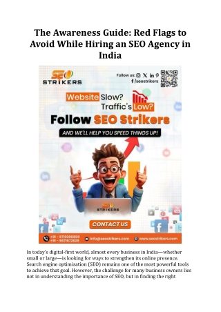 The Awareness Guide: Red Flags to Avoid While Hiring an SEO Agency in India
