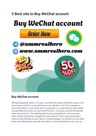 5 Best site to Buy WeChat account