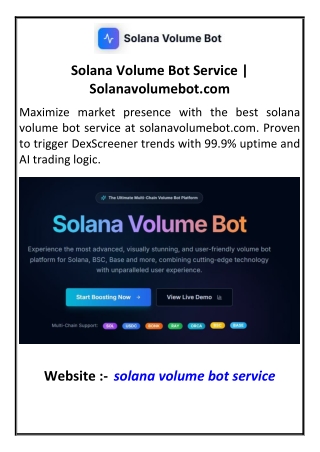 Solana Volume Bot Service Solanavolumebotcom