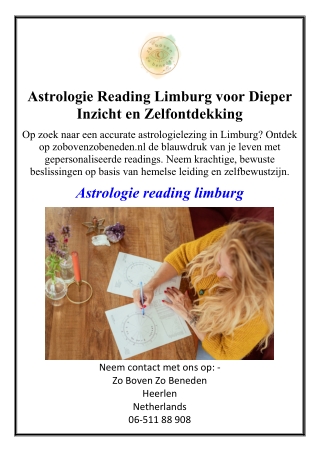 Astrologie Reading Limburg voor Dieper Inzicht en Zelfontdekking