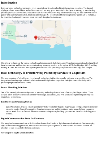 How Technology is Transforming Plumbing Services in Coquitlam