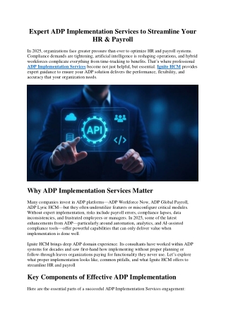 Expert ADP Implementation Services to Streamline Your HR