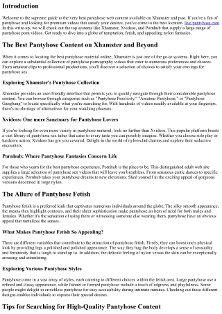 The Very Best Pantyhose Material on Xhamster and Beyond