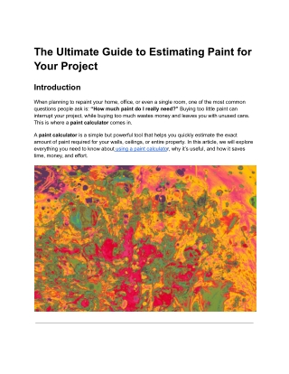 The Ultimate Guide to Estimating Paint for Your Project