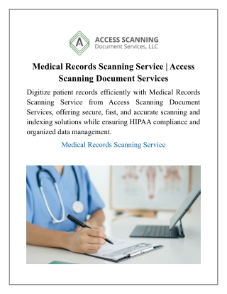 Medical Records Scanning Service | Access Scanning Document Services