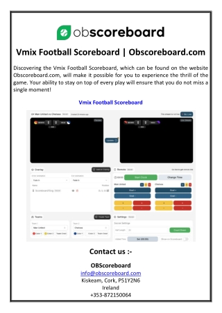 Vmix Football Scoreboard Obscoreboard.com