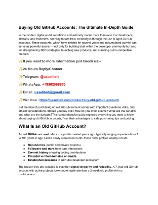 7 Top Best Place to Buy Old GitHub Accounts Secure & Trusted