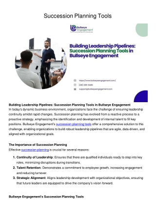 Succession Planning Tools