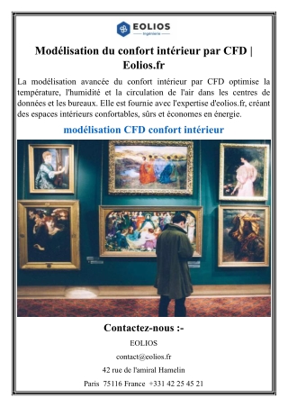 Modélisation du confort intérieur par CFD  Eolios.fr