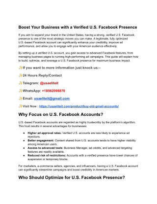 10 Top Best Place to Buy USA Facebook Accounts Online
