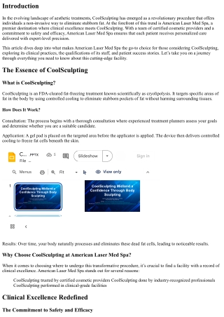 American Laser Med Spa: Where Clinical Excellence Meets Coolsculpting