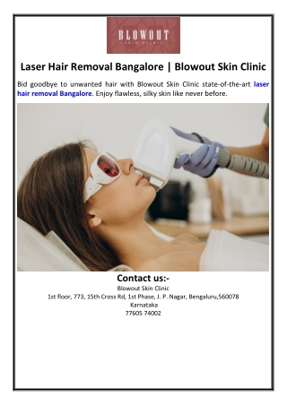 Laser Hair Removal Bangalore | Blowout Skin Clinic