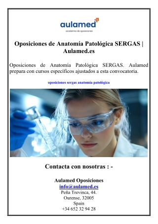 Oposiciones de Anatomía Patológica SERGAS  Aulamed.es