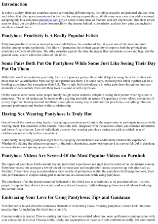 Breaking Taboos: Welcoming Your Love for Putting On Pantyhose