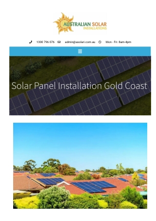 Solar Panel Installation Gold Coast