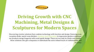 Innovative CNC Machining, Metal Designs & Sculptures for Modern Spaces